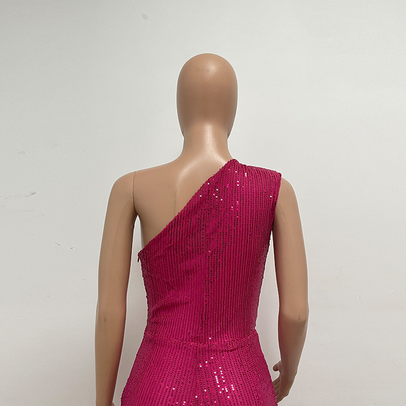 新中式无袖连体衣独立站夏季单肩亮片连体裤女批发详情108