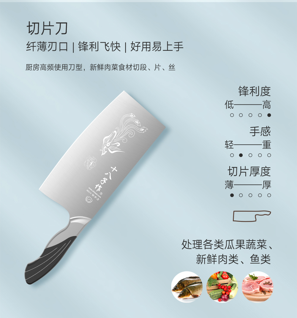 ✅yyo菜刀套装 家用全套厨房刀具切菜斩骨头水果刀不锈钢详情20