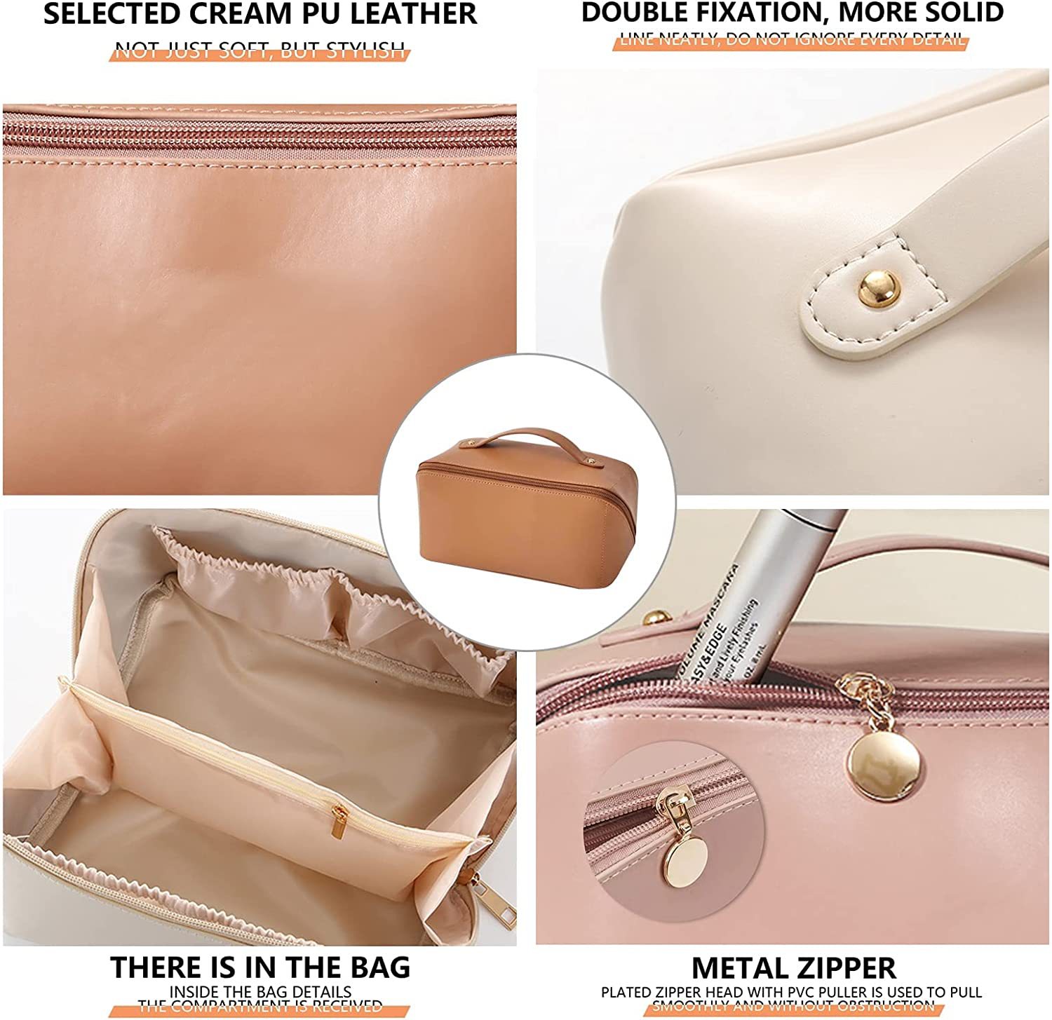 2023新款pu大容量女士化妆包便捷高级感旅行洗漱包化妆品收纳包详情3