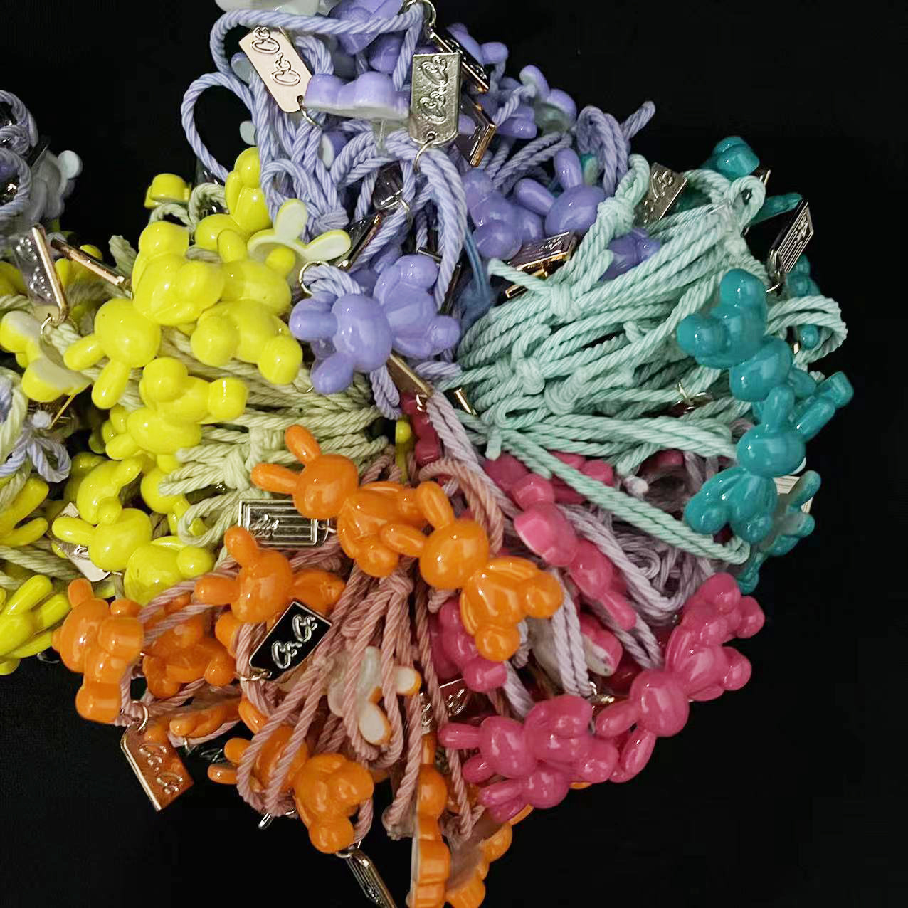 No. 37 Hair tie Bear tag 100 yuan per bundle, one-yuan store bear hair tie bear rubber band one-yuan accessory supply, special batch one-yuan hair tie hair rope pic 4