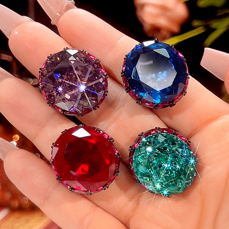 2025新款庄生生珠宝铜底镀金仿真干枯玫瑰轻奢豪镶古戒指石18*20详情12