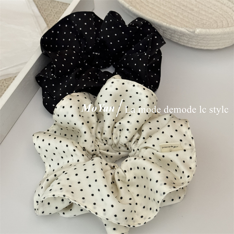 韩版气质波点大肠发圈复古高级感小蛮腰发绳低马尾头绳丸子头头花详情10