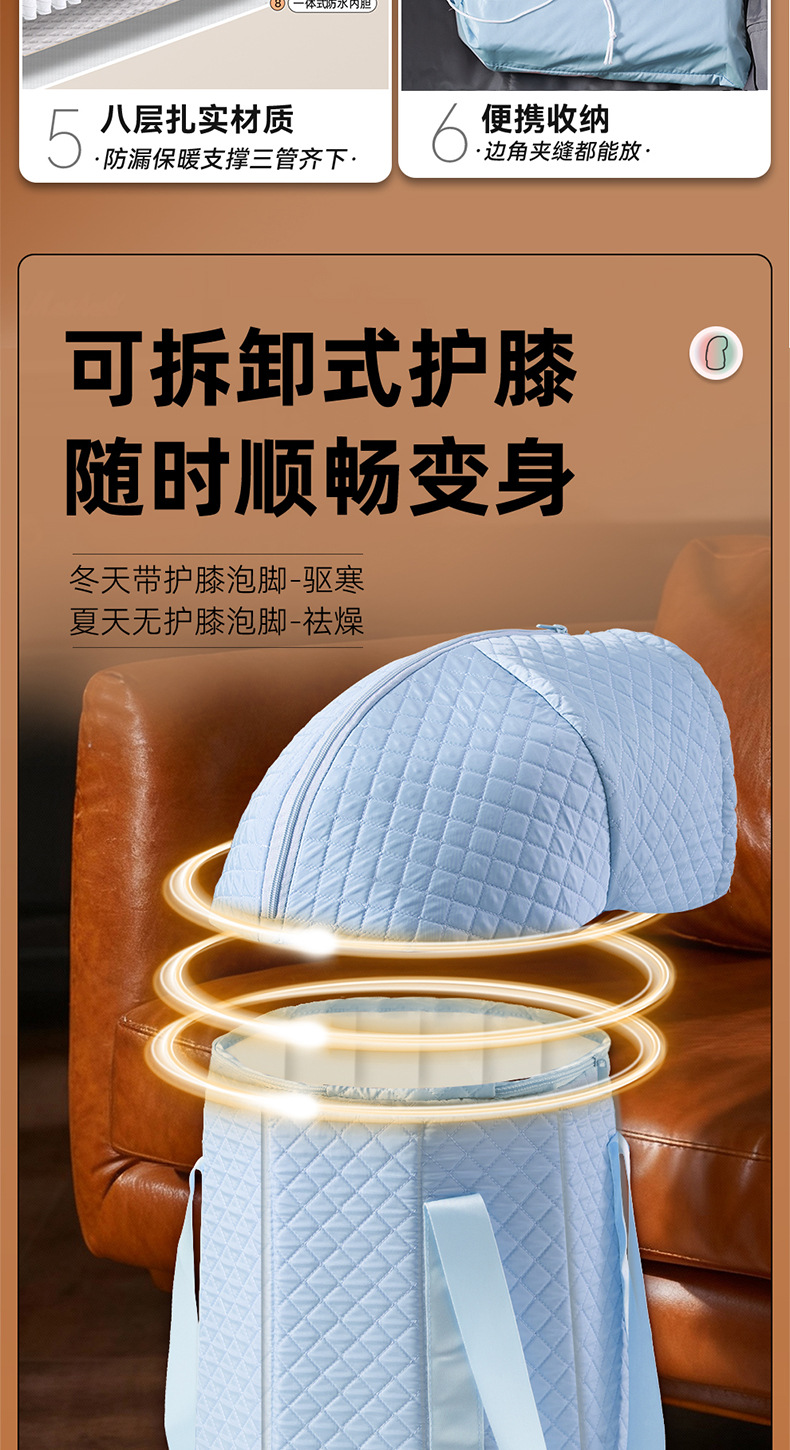 绿色加厚保温泡脚桶塑料盆足疗桶套一次性使用详情3