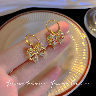 微镶蝴蝶结锆石水晶耳环时尚气质耳饰韩国新款潮设计感银针耳坠女详情8