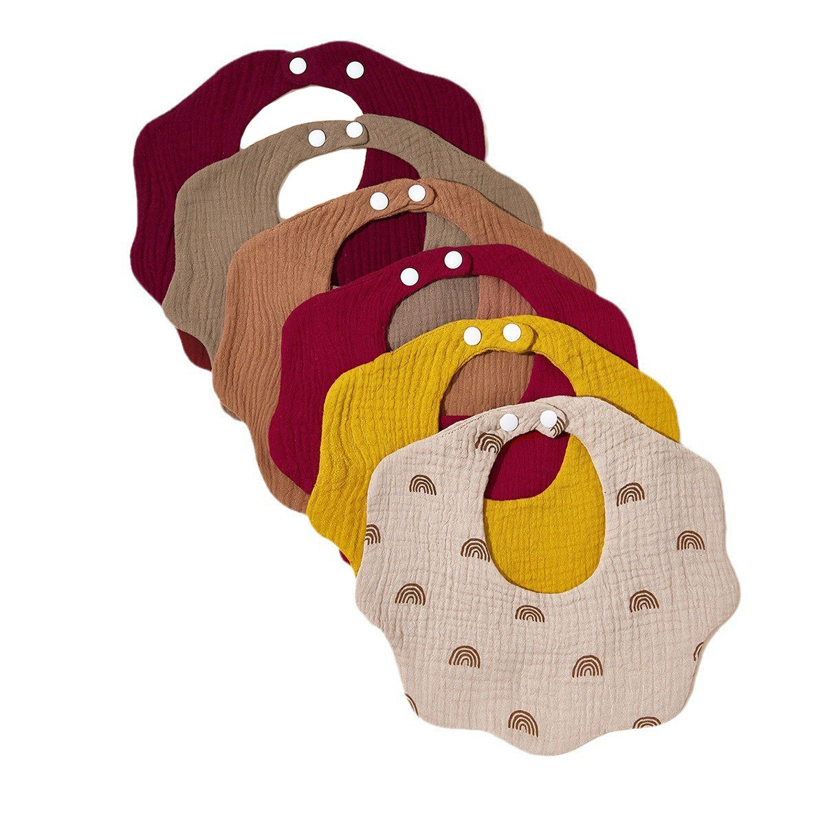 muslin绉布口水巾防脏防吐奶新生围兜360围嘴详情2