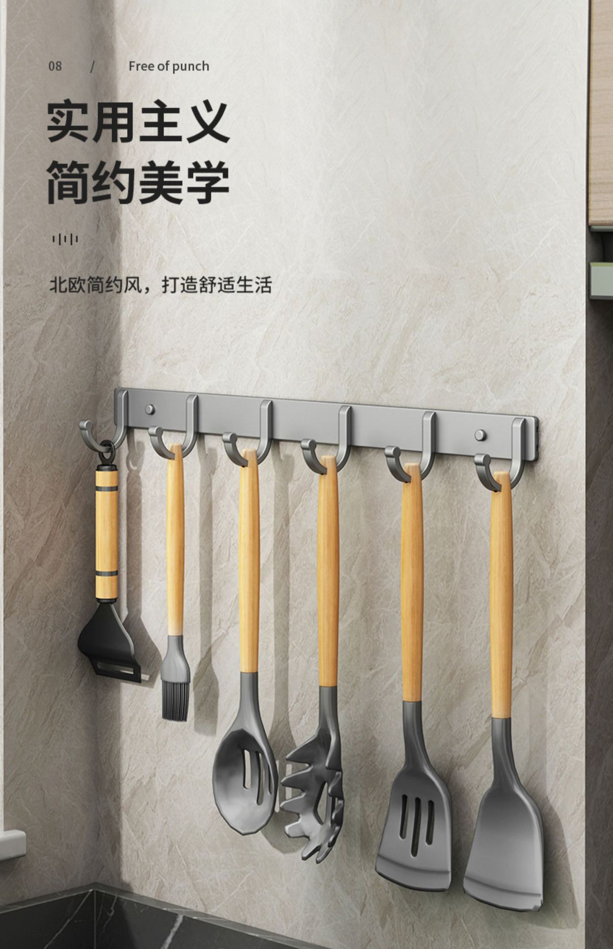 The manufacturer supplies non-drilling space aluminum coat hooks, wall-mounted row hooks, sticky hooks, clothing and hat hooks, and bathroom hooks pic 20