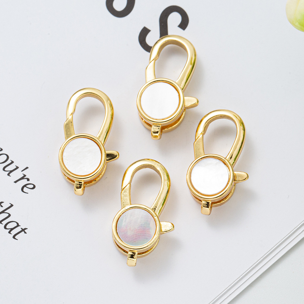 White shell geometric four-leaf clover butterfly Lobster clasp diy necklace bracelet accessory material Decorative clasp End connection clasp pic 16
