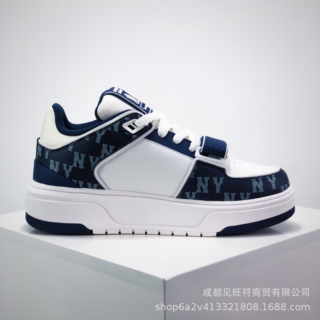 莆田纯原mlb老爹鞋学长鞋中帮NY大标洋基队厚底增高鞋6CM男女鞋详情3