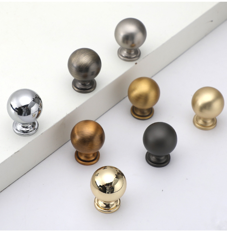 轻奢意式实心柜门圆形单孔拉手金色黑色法式简约橱柜衣柜抽屉把手详情13