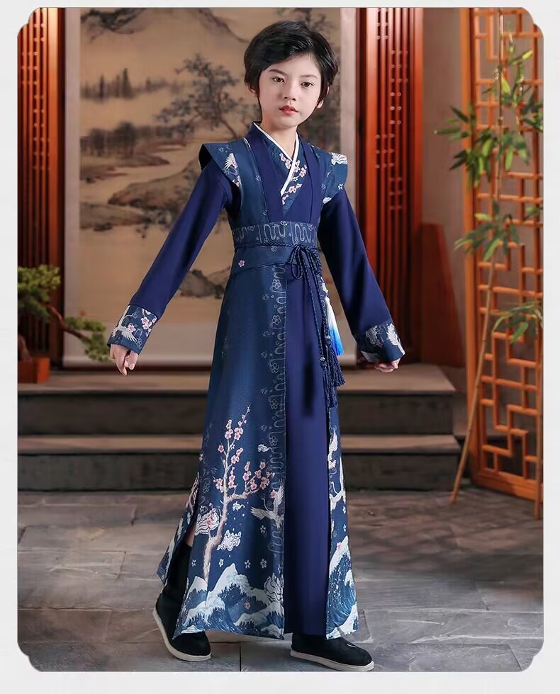 国潮男童古装汉服2026少爷服装儿童中国风唐装国学演出服一件代发唐装详情10
