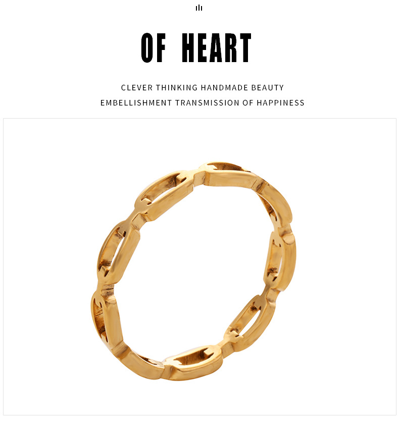 跨境 不锈钢情侣戒指 时尚个性镂空链条设计玫瑰金色钛钢饰品女详情13