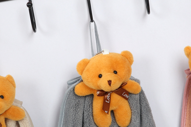 【 Chi Jia 】 Coral fleece bear head hanging towels, hand towels, kitchen and bathroom hand towels, and cleaning cloths are available for wholesale pic 11