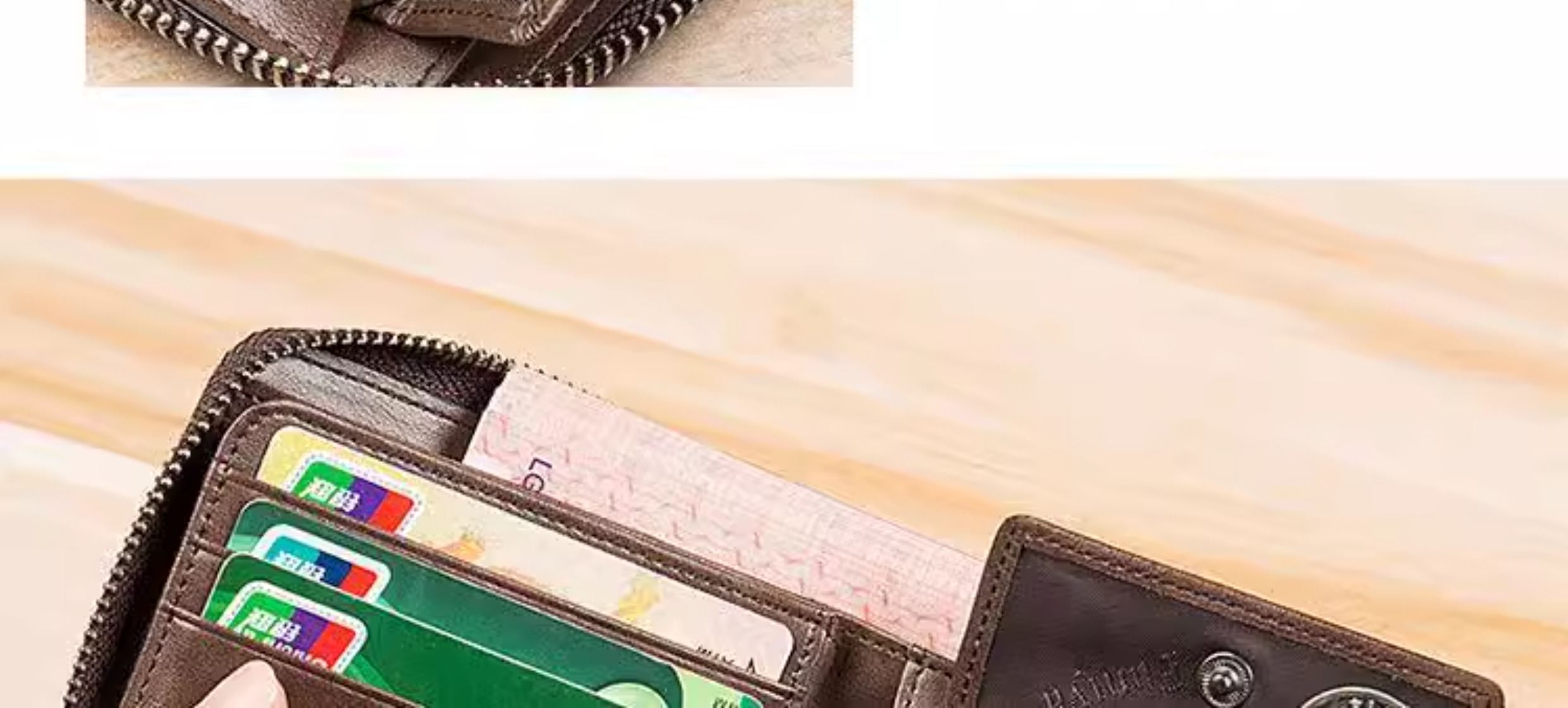 男士钱包短款真软皮拉链多功能卡包一体纯2024新款男款皮夹钱夹详情9