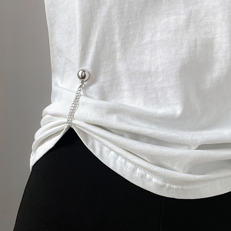 Multi-purpose T-shirt to shorts, foot lift magic tool, long hem to short, chain magnetic buckle, no sewing, edge pull, fixed buckle pic 18