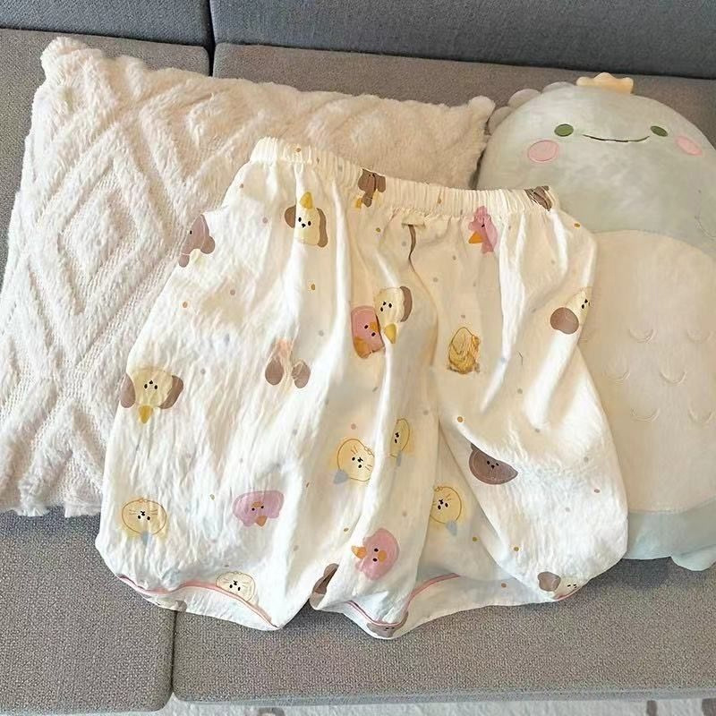 Pajama Women Summer Cloud Cotton 2024 New Style sweet and cute cardigan casual short-sleeved and short-shorts home wear set pic 15