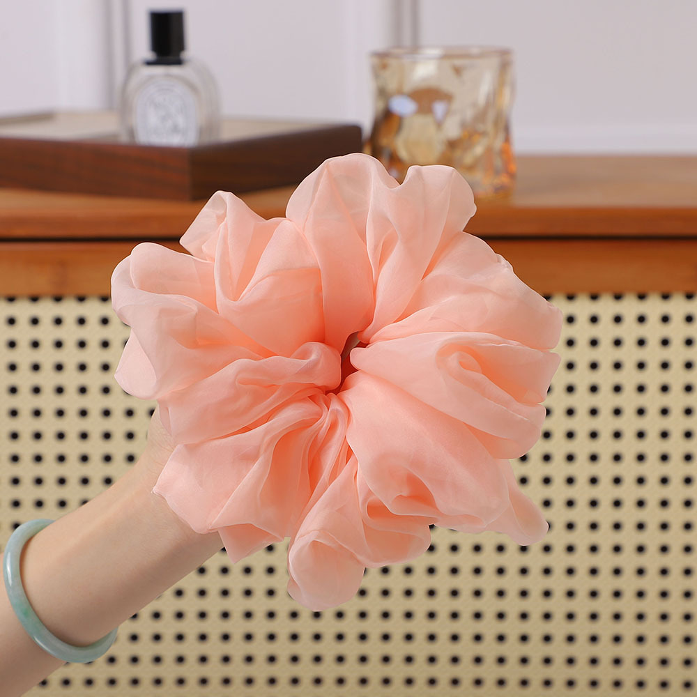 Autumn and winter solid-color large cloud-shaped large intestine hair band, French retro high-elastic seamless knitted hair tie headwear accessory pic 13