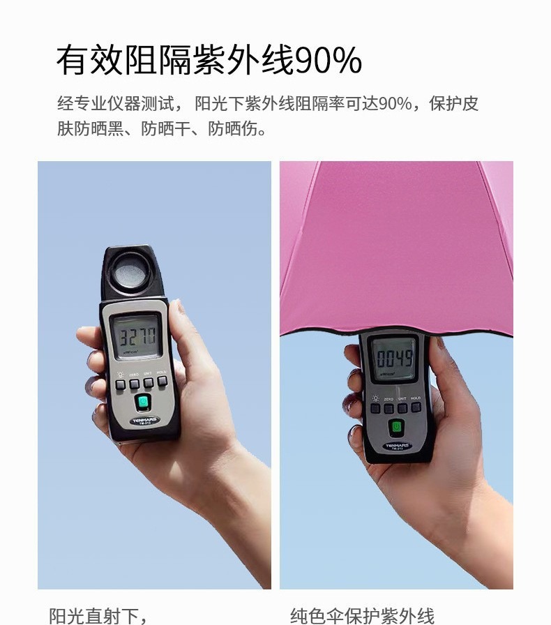 Three-fold umbrellas bloom when exposed to water, suitable for both sunny and rainy weather. Wholesale of folding umbrellas for women, providing shade, sun protection and UV protection pic 9