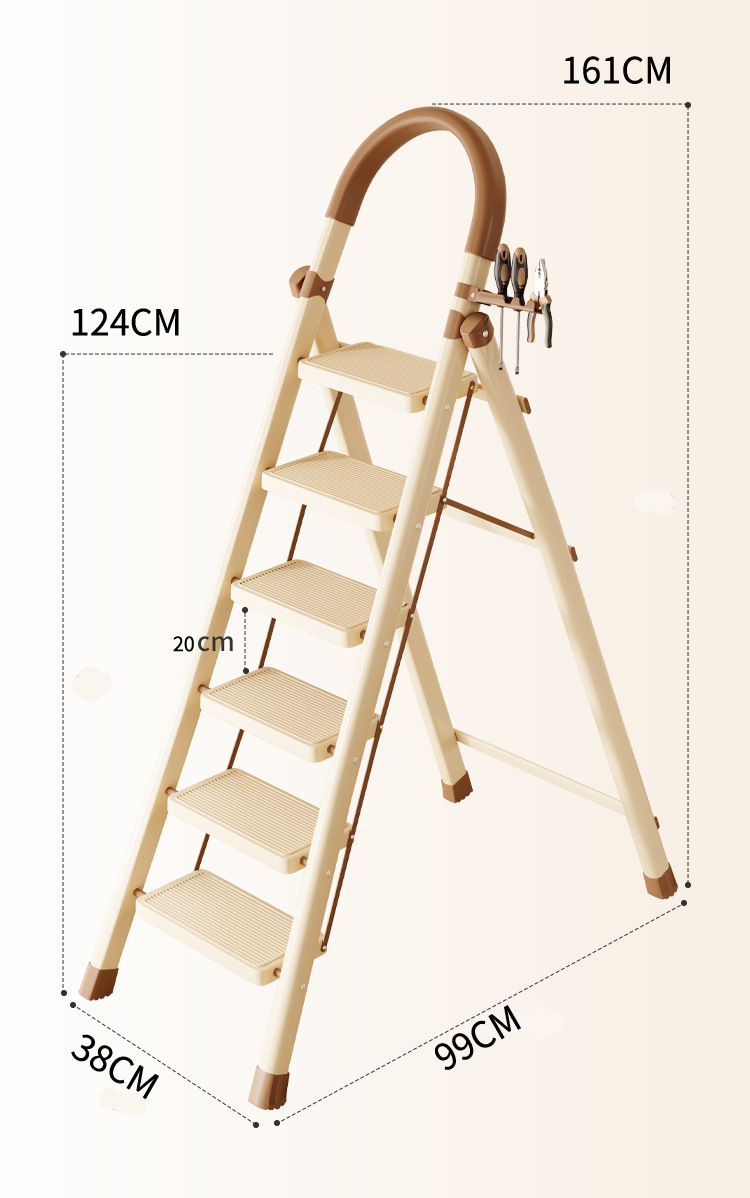 梯子多功能碳钢伸缩室内折叠家用加厚晾衣架两用人字梯爬梯楼梯详情17