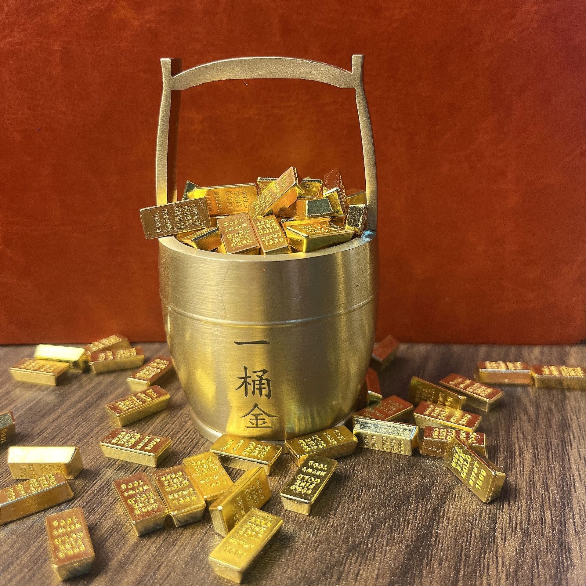 合金金条摆件家居装饰品乔迁礼品金属工艺品厂家批发仿真金条摆件详情2