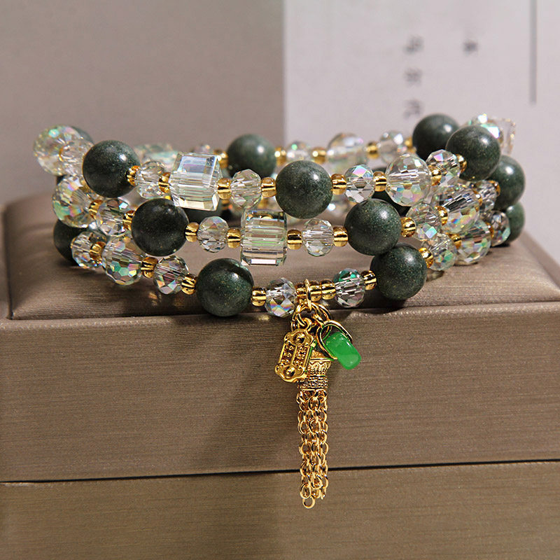 合香珠水晶多圈手链女款轻奢小众平安扣吊坠手串送闺蜜礼品饰品手饰详情3