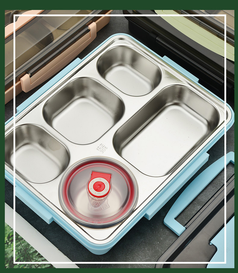 304 stainless steel lunch box, fast food insulated box, office worker and student sealed convenient lunch box, compartmented bento box pic 18