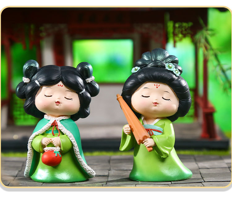 Tang Palace Night Banquet, national trend ancient style, Tang Dynasty Ever-Bright City, cute doll ornaments, home and office desk small ornaments pic 4