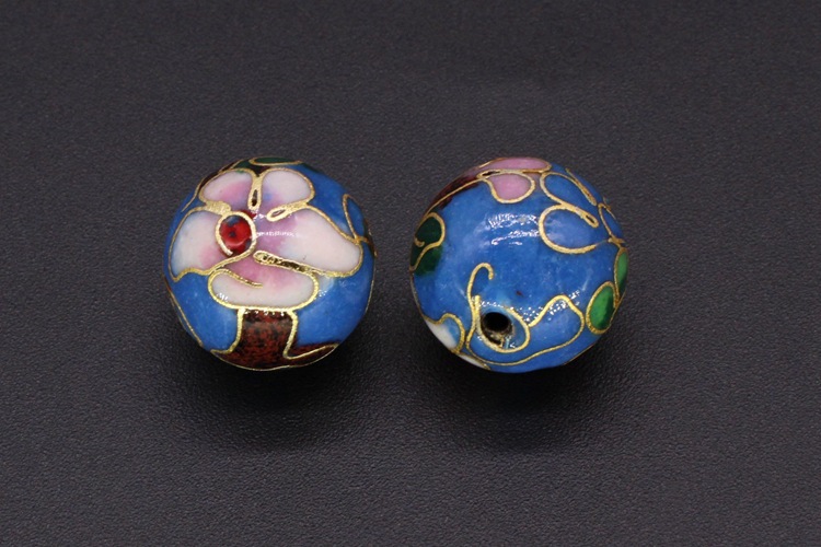 Traditional copper-based cloisonne enamel jewelry, prayer beads, chain accessories, Jingtai blue polished 12#, 14#, 16# round beads pic 23