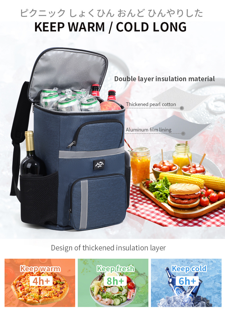 厂家直销折叠便携露营野餐包旅游出行冰包批发背包双肩保温包详情8