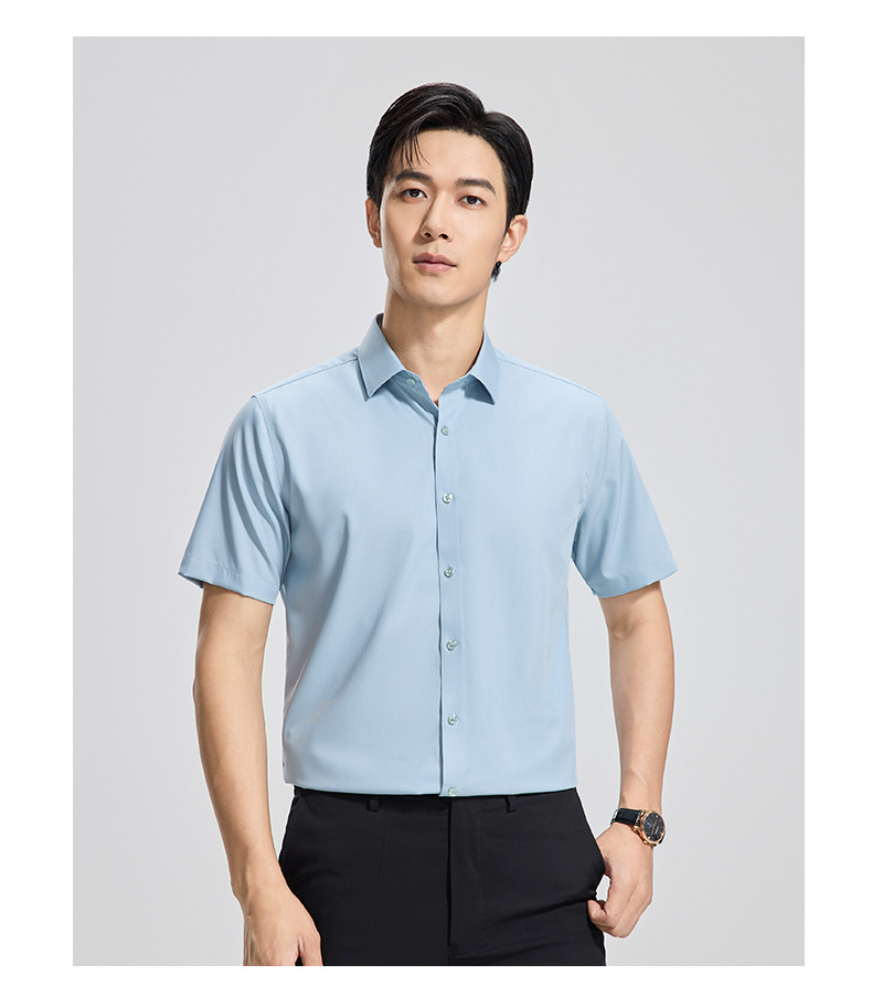 【 Mulberry Silk 】 Short-sleeved shirt for men, wrinkle-free, professional workwear top, summer thin business shirt pic 24