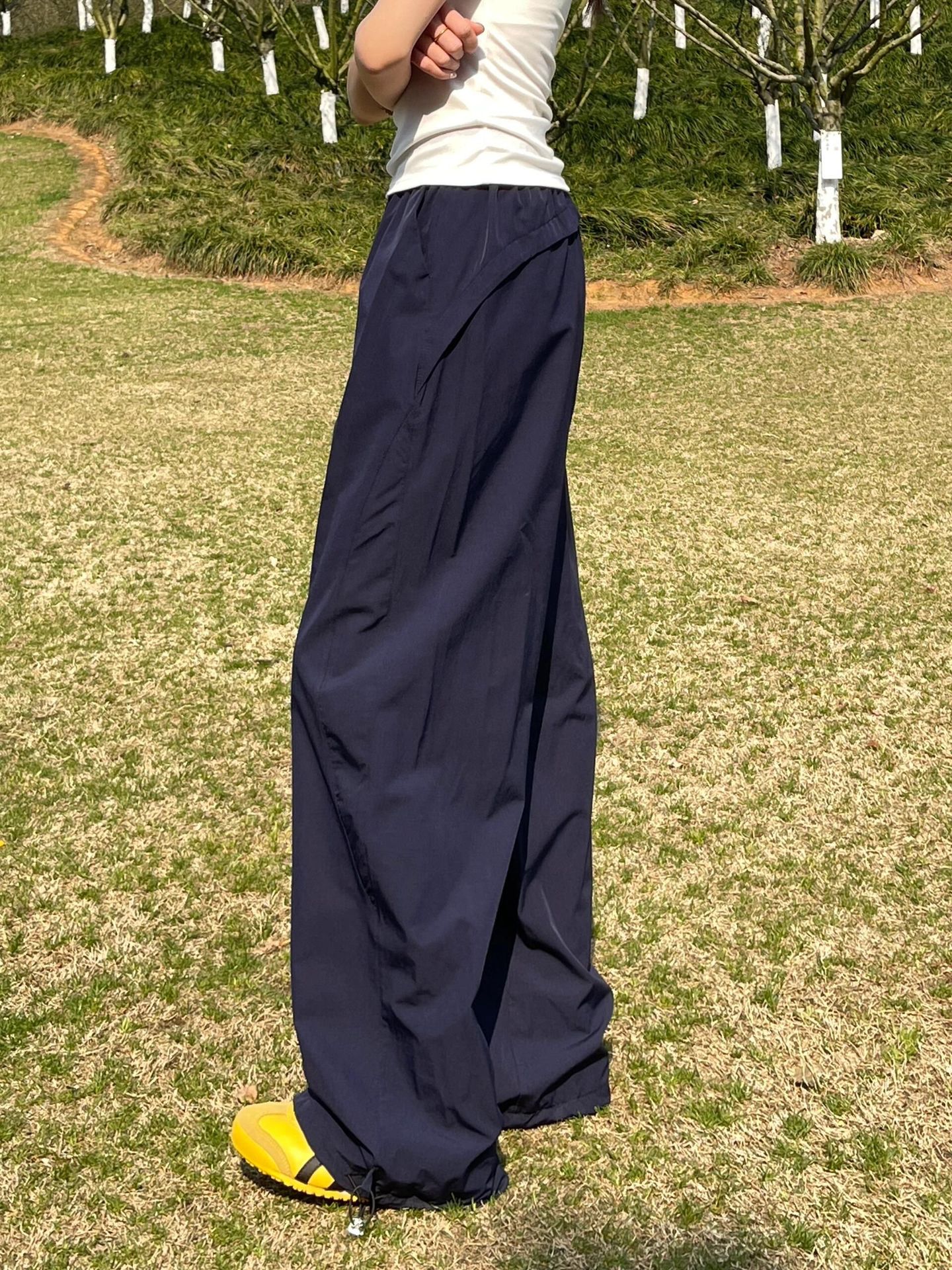 美式速干工装裤女夏季薄款2025新款酷飒风高腰直筒复古阔腿运动裤详情7