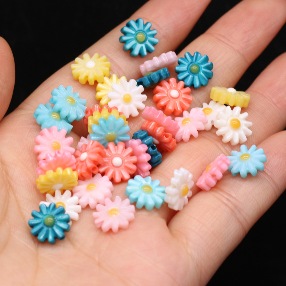 DIY jewelry accessories, natural shell hand-carved sunflowers, multi-color through-hole hairpins, earrings and pendants wholesale pic 19