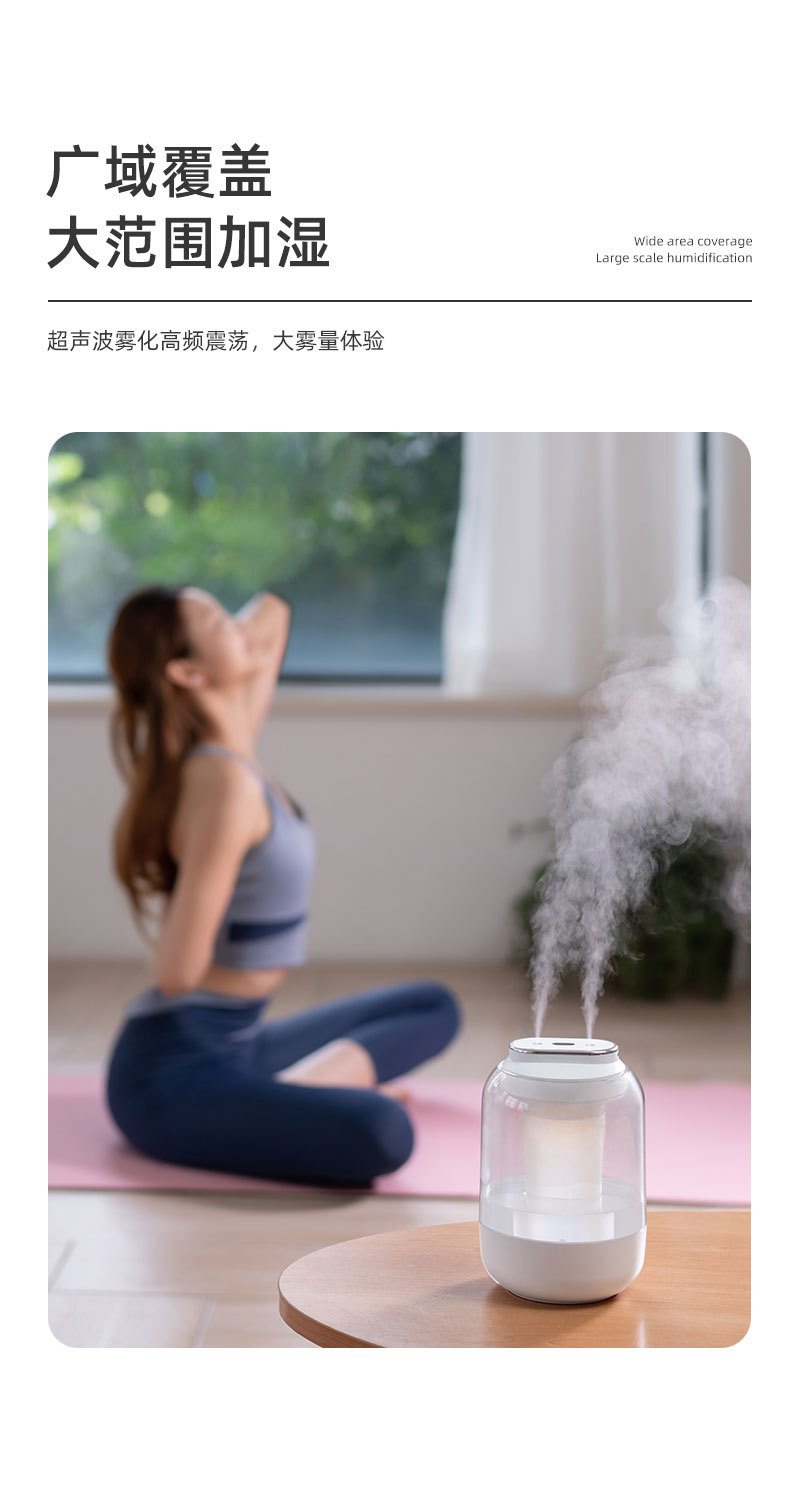 跨境新款2L双喷加湿器usb大容量静音家用小夜灯超声波空气加湿器详情10
