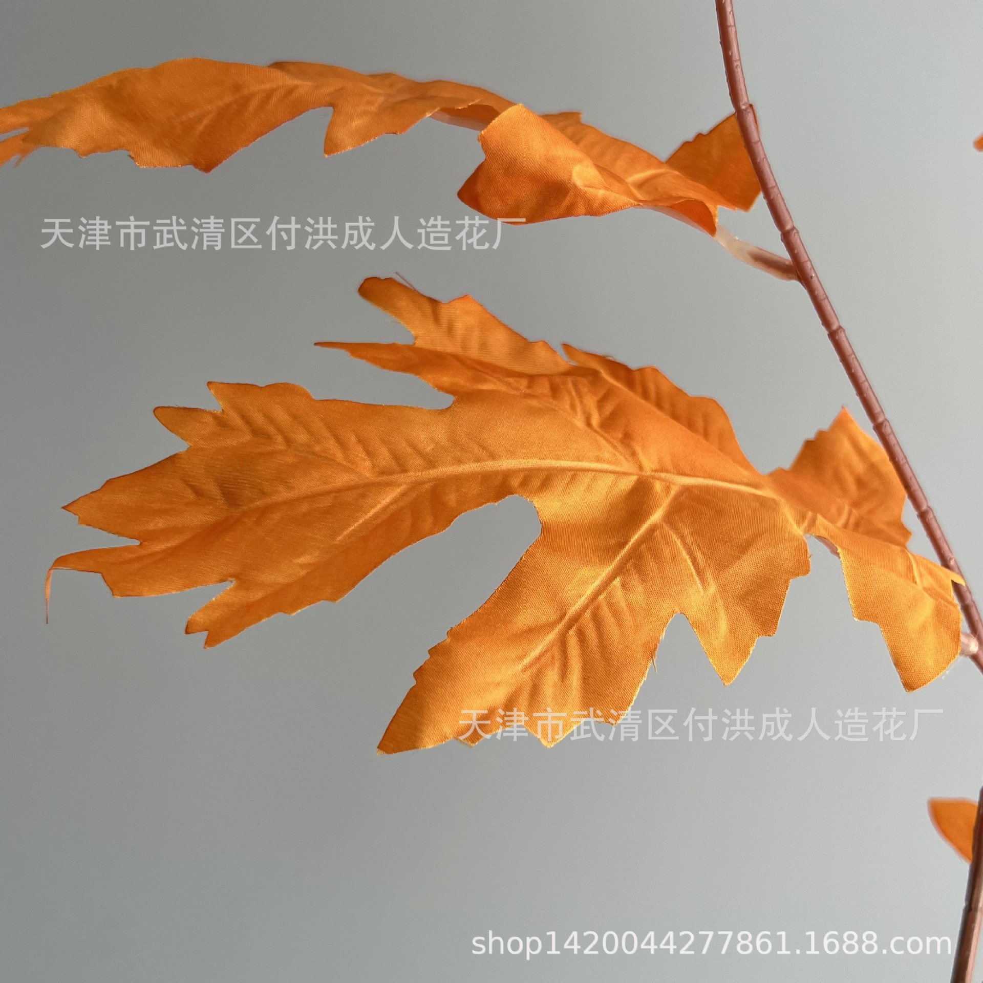 Oak tree leaf wedding simulation flower table, flower matching, wedding hall decoration, silk fabric artificial flower soft decoration flower art manufacturer pic 2