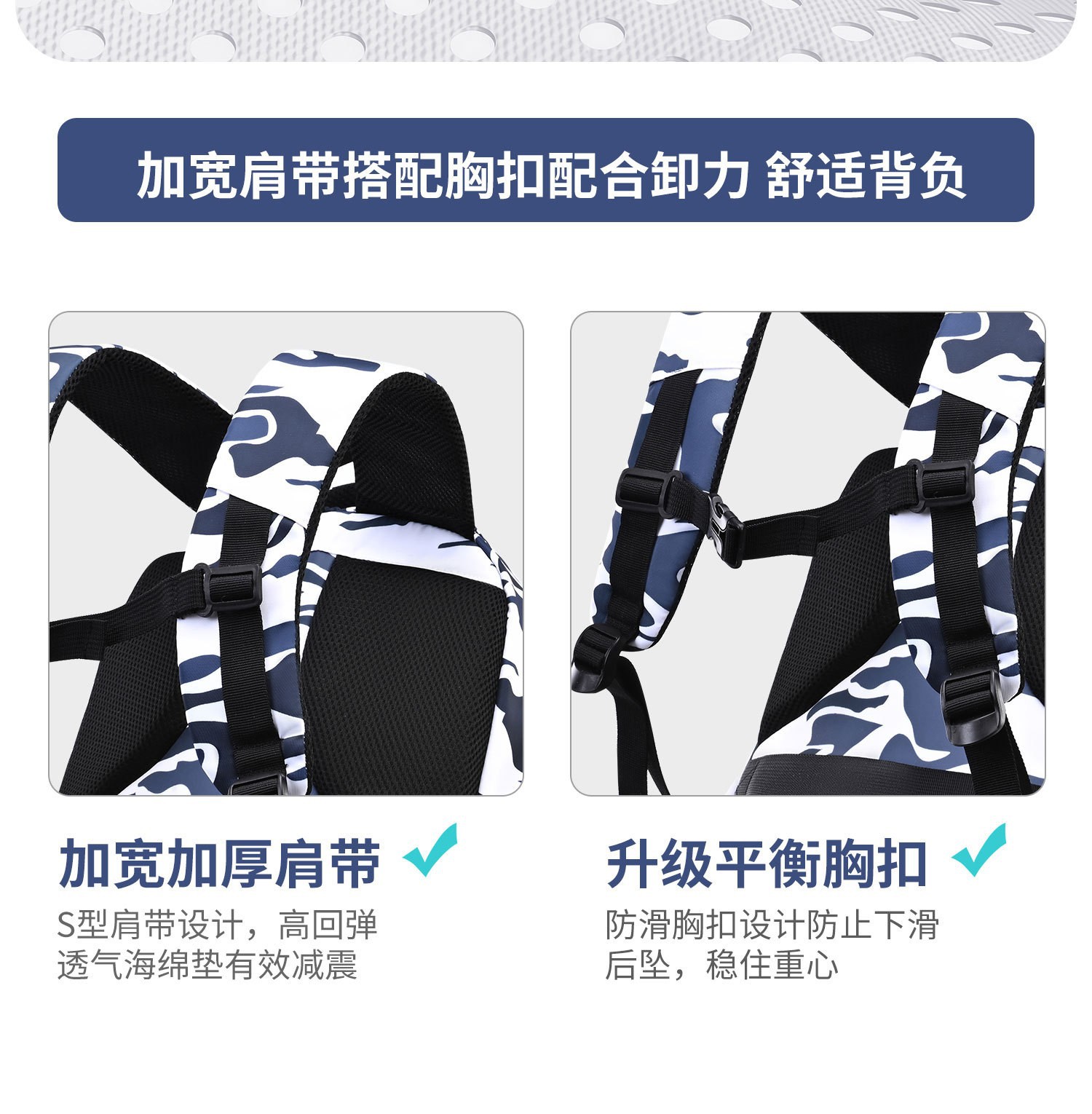 The 2025 new model of camouflage schoolbag for junior and senior high school students, large-capacity backpack for reducing burden and protecting the spine, and graffiti backpack pic 6