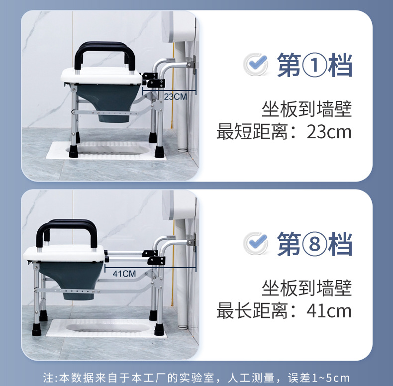 老人壁挂式可折叠坐便椅孕妇蹲便改坐便凳带扶手卫生间蹲坑马桶凳详情15