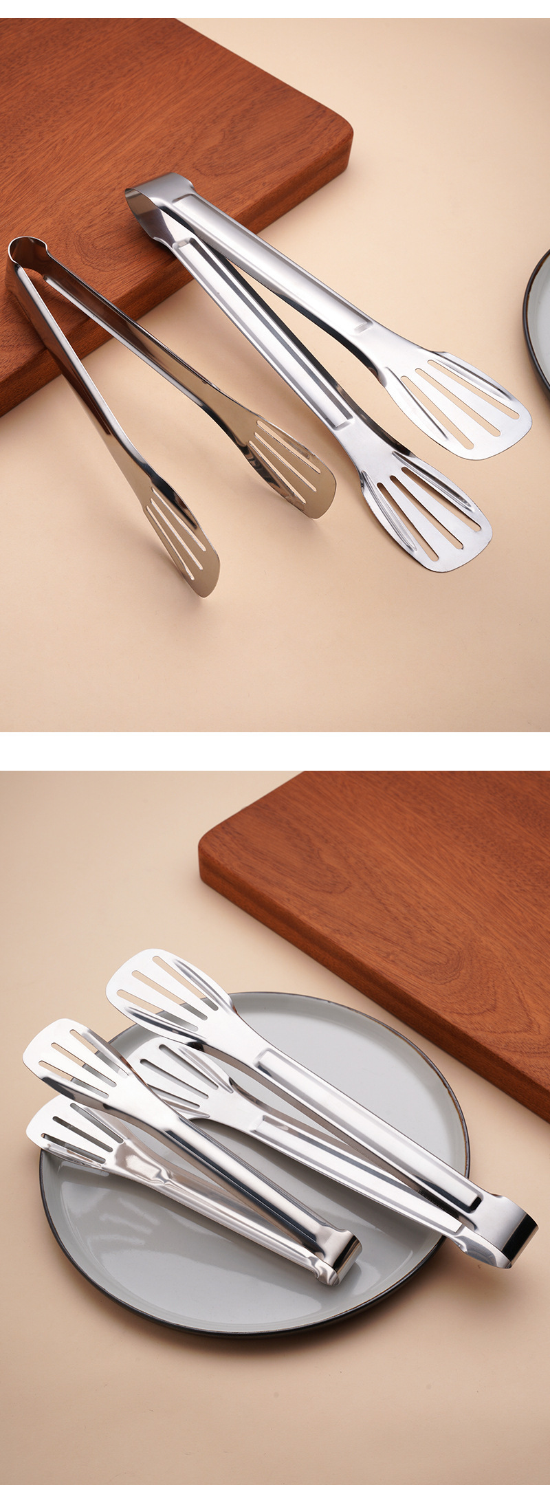 不锈钢三线食品夹烧烤煎饼面包牛排夹家用厨房食物夹烘焙烤肉夹子详情10