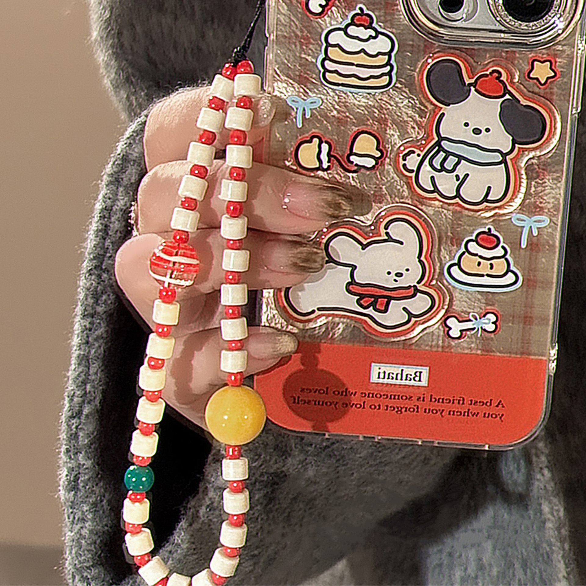 彩色链条手机壳挂绳适用苹果/华为便携手腕带绳个性ins多巴胺挂件详情16