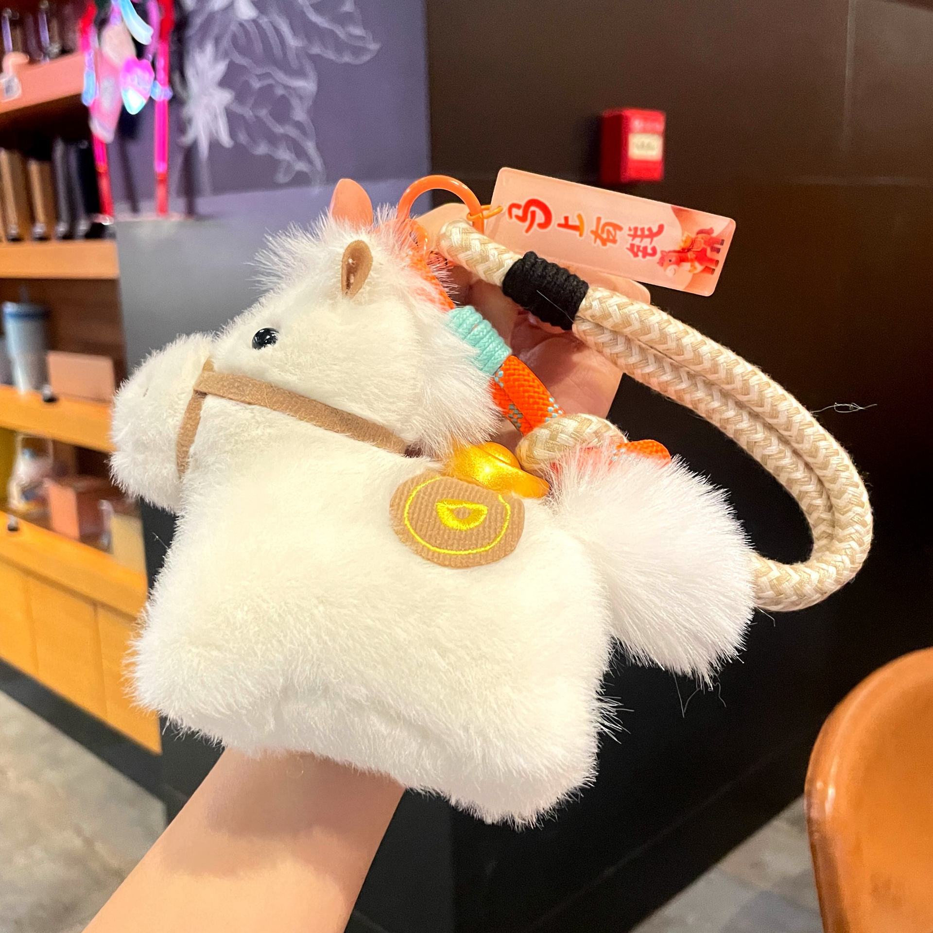 2026 Year of the Horse mascot Plush horse keychain pendant, popular Yuan BMW doll, cute bag pendant gift pic 5