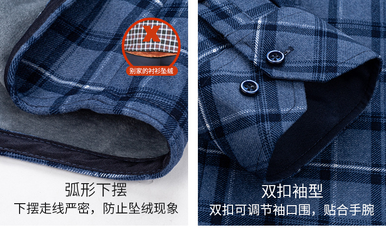 2025新款翻领休闲男士保暖衬衫宽松型格子现货棉冬季加厚中年男装详情11