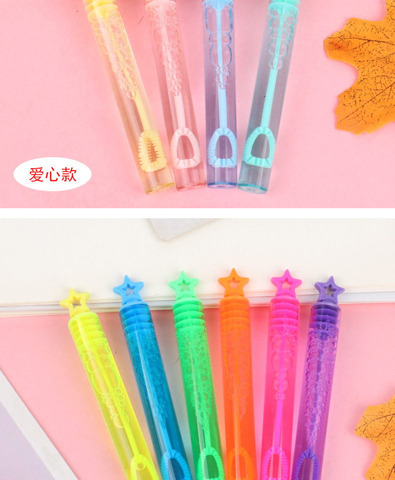 Mini heart-shaped test tube bubble sticks, Internet celebrity girl heart bubble water, 48 pieces each, 10CM outdoor toys wholesale pic 9