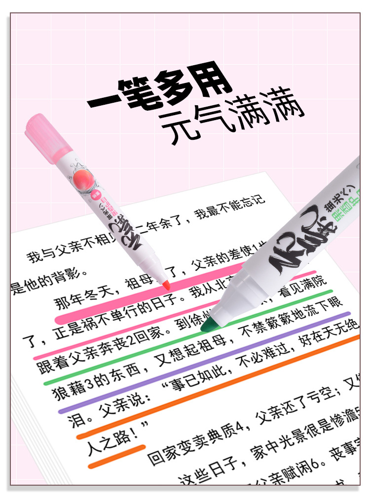 Wholesale Weiya Hui Highlighters, large-capacity fruit-scented highlighters 061, eye-protecting soft-color highlighters pic 6