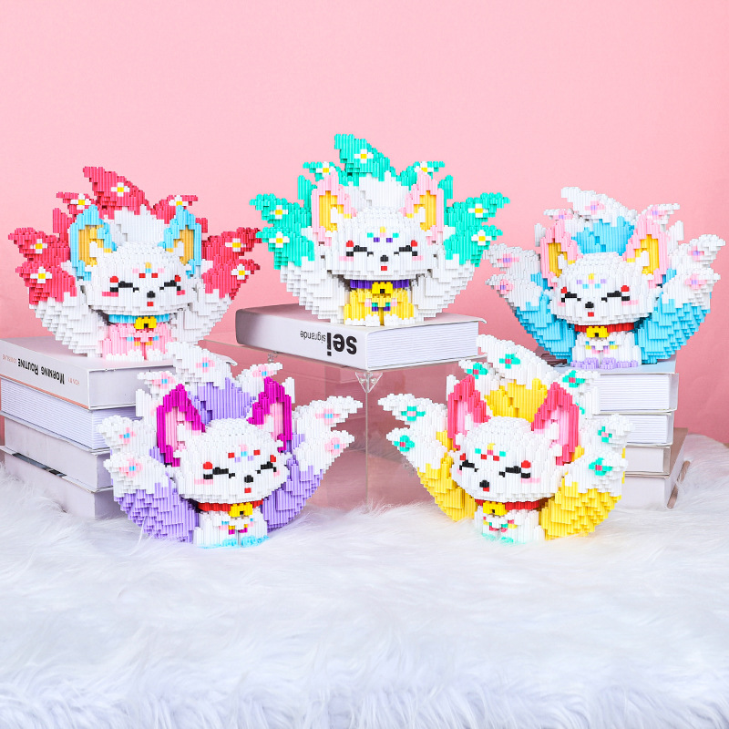 鑫哲正版九尾狐积木男女孩生日礼物益智拼装兼容乐高积木玩具批发详情2