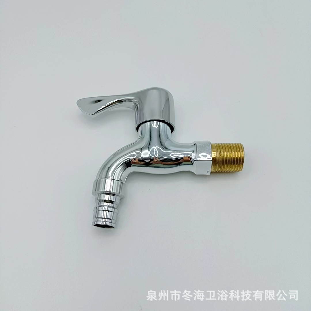 厂家直供电镀塑芯铜色钢牙钢咀阳台拖布池 4分进水快开单冷水龙头详情12