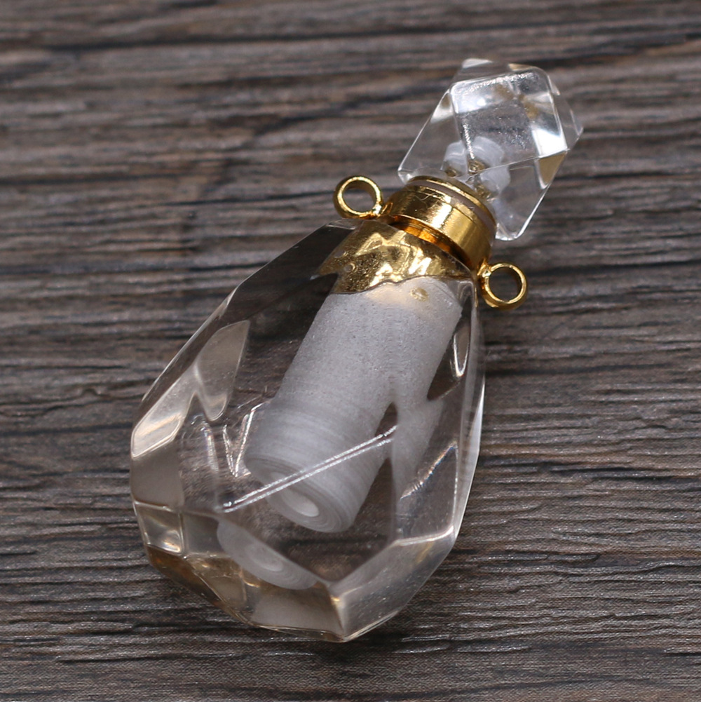 Exquisite natural semi-precious stone perfume bottles, white crystal, various shapes, DIY accessories, fashionable and exquisite wholesale production pic 70