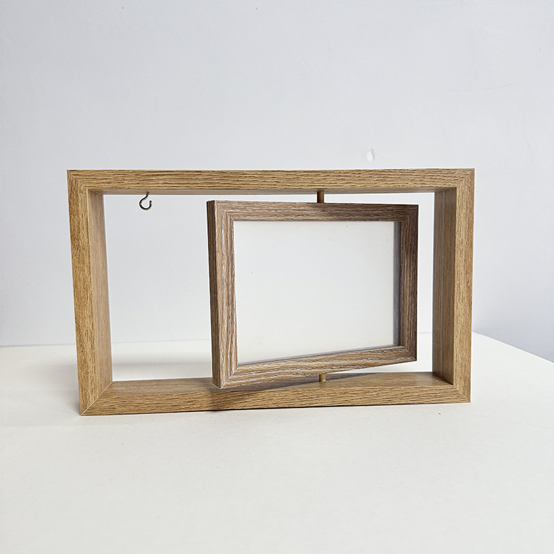 跨境创意双面旋转6寸7寸木质相框摆台个性情侣礼品纪念木质相框详情22