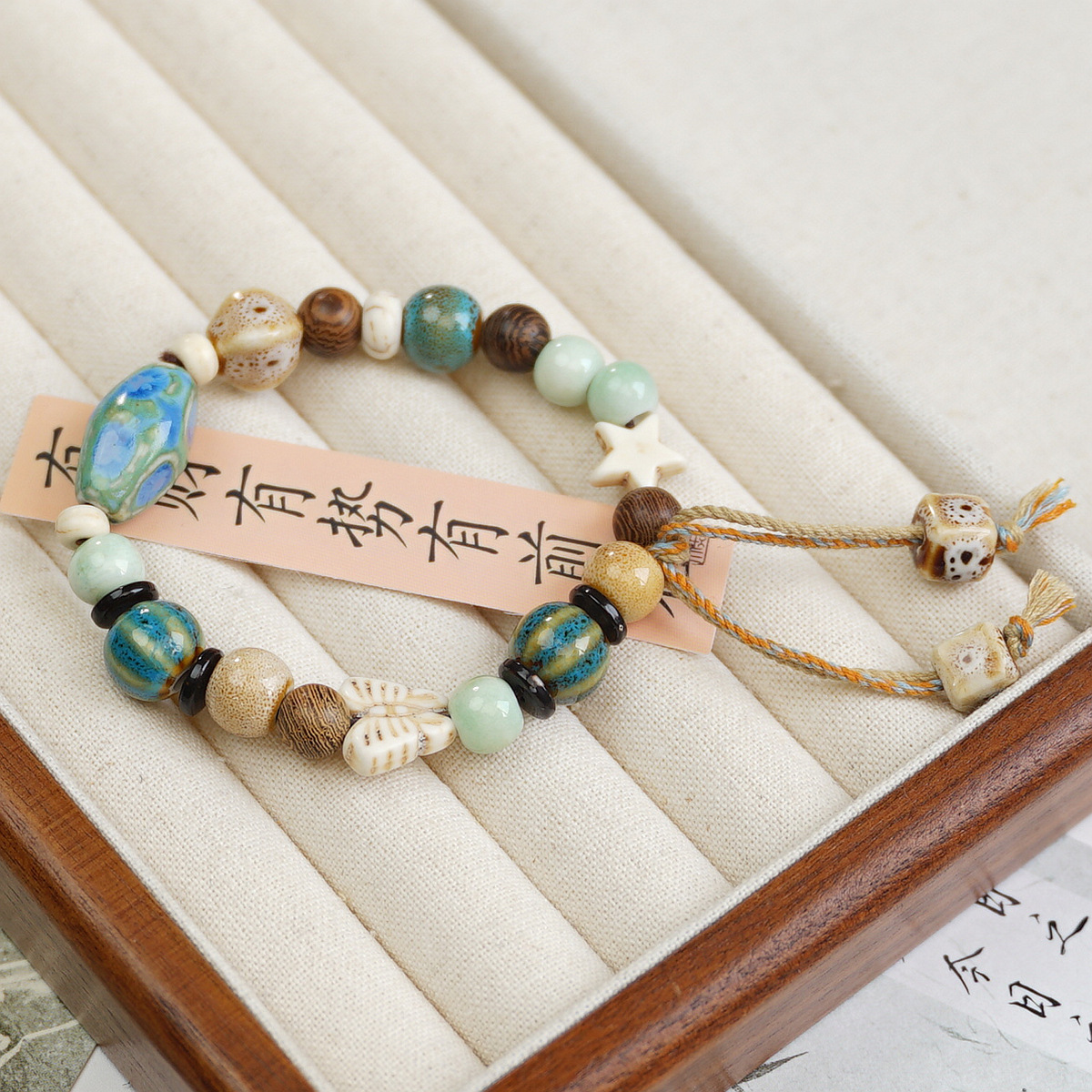 Wholesale Jingdezhen ceramic bracelets, ethnic style bracelets, fresh and cute student bracelets, fashionable handmade accessories, as gifts pic 15