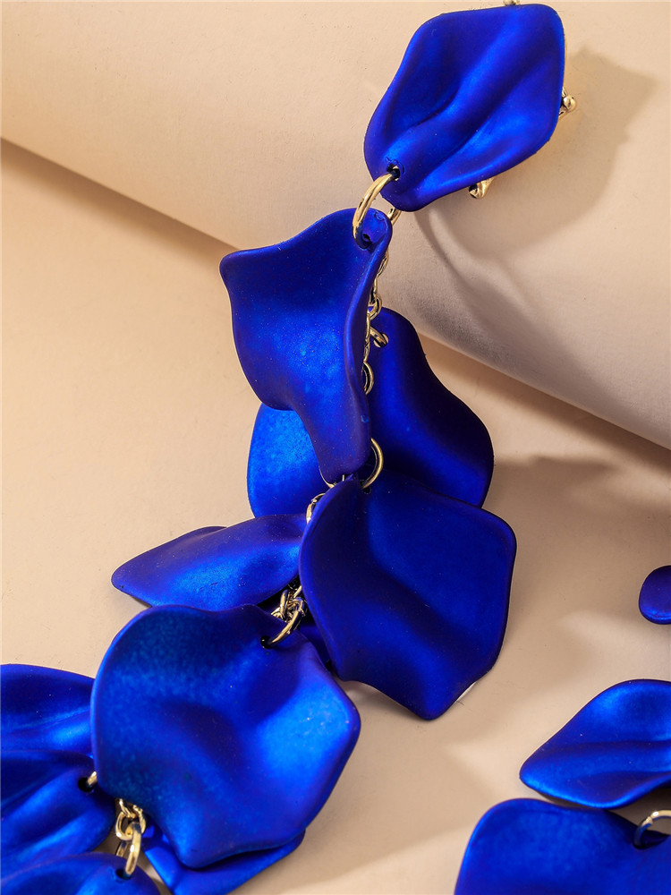 European and American rose petal long tassel earrings, fashionable, ins, elegant, internet-famous, high-end, eco-friendly earrings for women pic 10