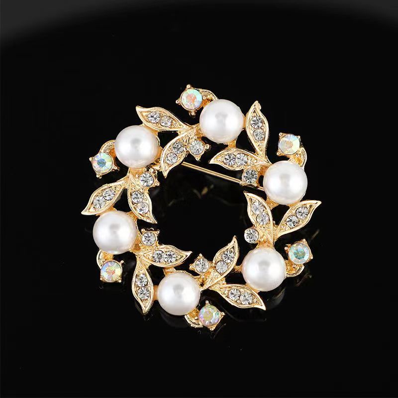 韩版质感胸针女高级感合金胸花轻奢小众镶钻固定防走光别针大衣饰详情9