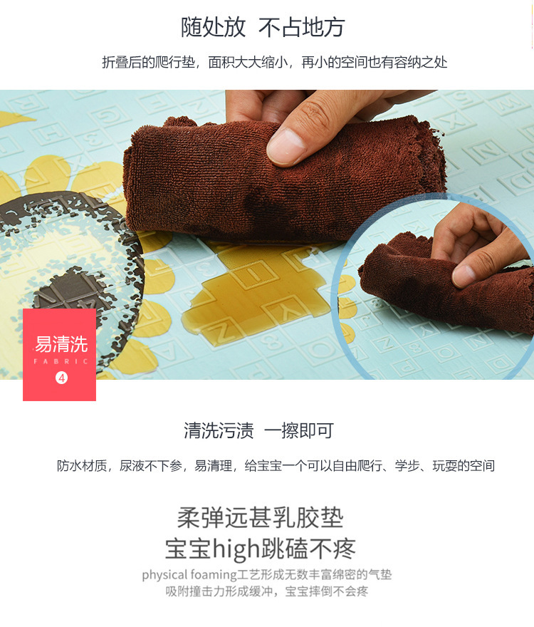 厂家直销XPE爬行垫宝宝婴儿折叠爬爬垫1.8米*2米加厚儿童游戏垫详情9
