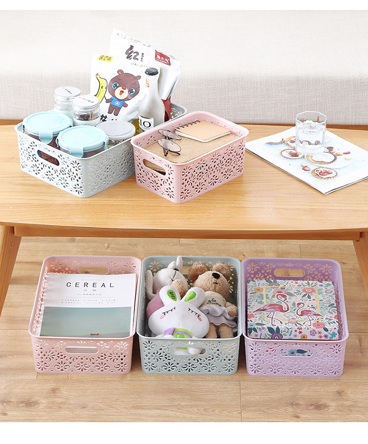 Desktop storage box, plastic cosmetics, hollowed-out drawer, office desk storage rack, desktop skin care product storage box pic 5